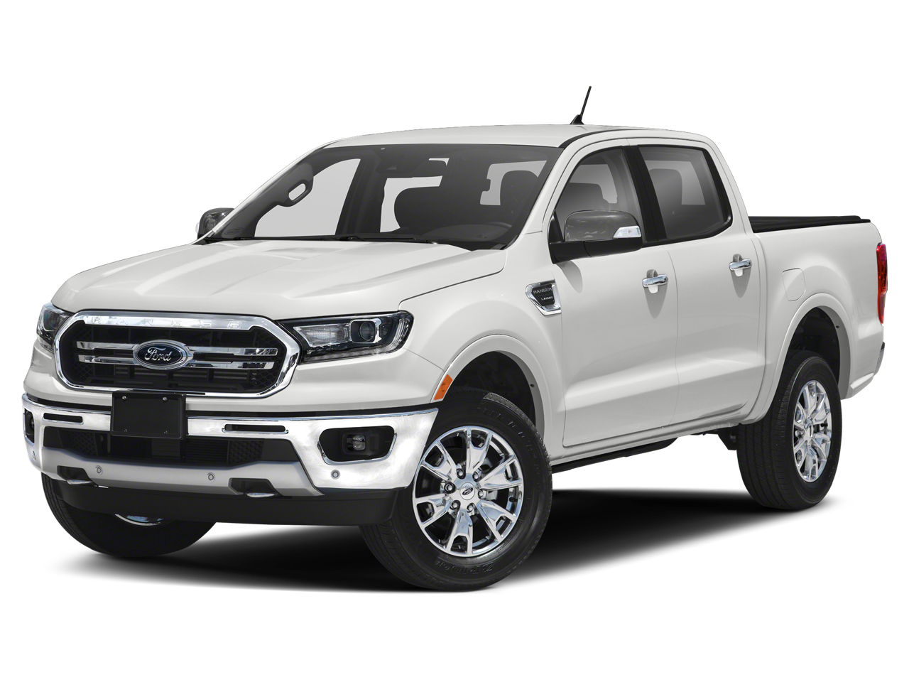 2021 Ford Ranger LARIAT in Oxford White — front three-quarter view