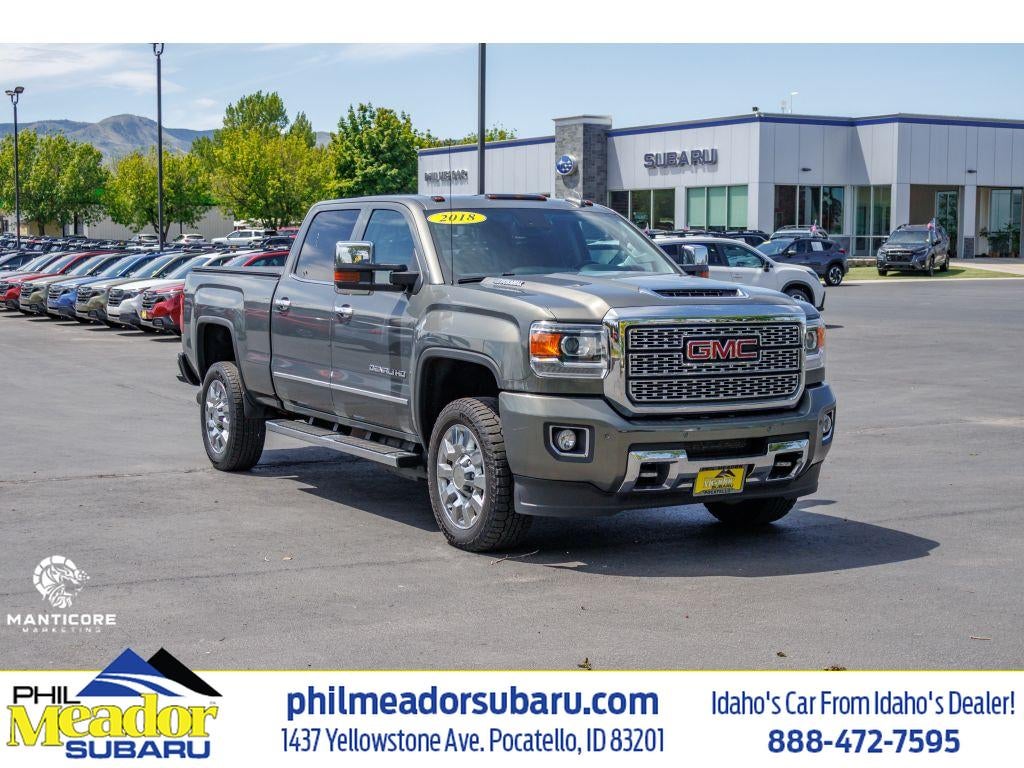 2018 GMC Sierra Denali in Mineral Metallic — front three-quarter view
