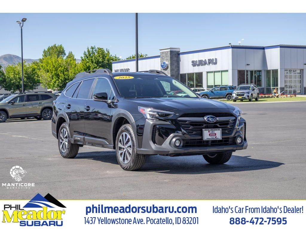 2025 Subaru Outback Premium in Blk/Black — front three-quarter view