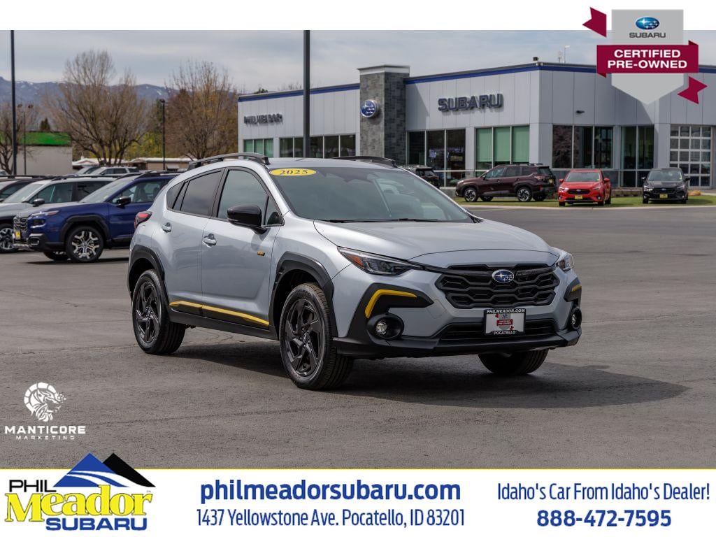 2025 Subaru Crosstrek Sport in Ice Silver Metallic — front three-quarter view