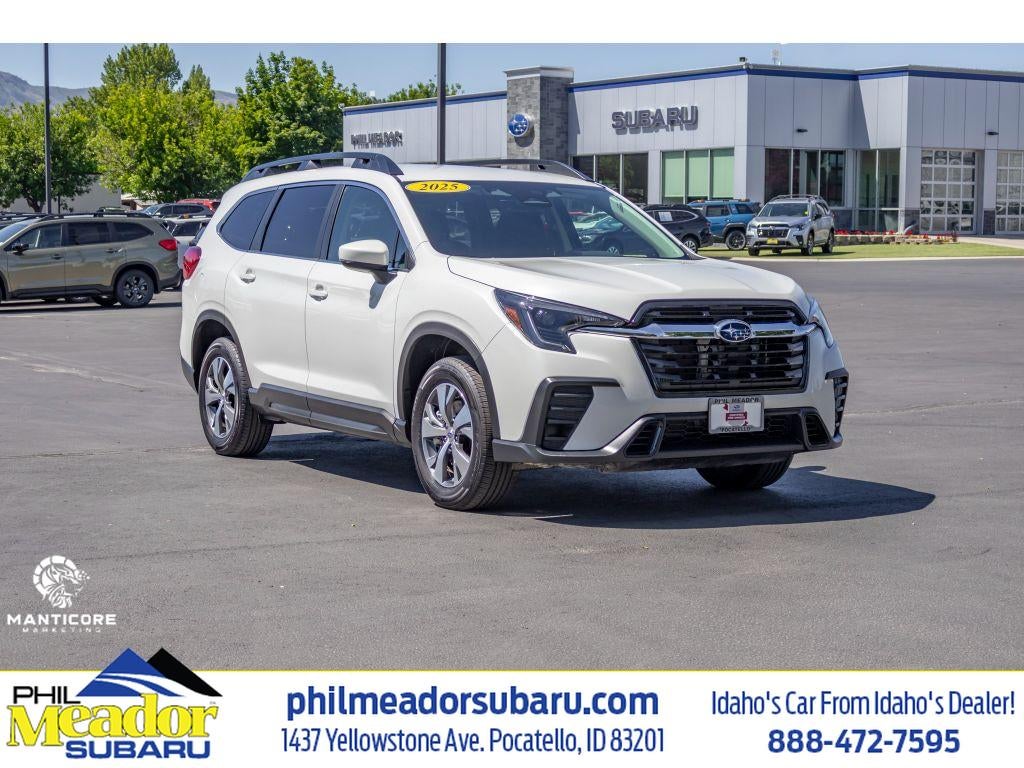 2025 Subaru Ascent Premium in Whi/White — front three-quarter view