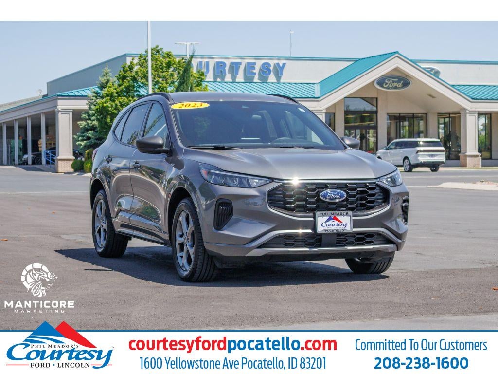 2023 Ford Escape ST Line in Gray — front three-quarter view