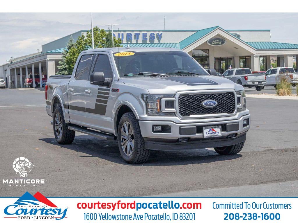2018 Ford F-150 XLT 3.5L ECOBOOST in Silver — front three-quarter view