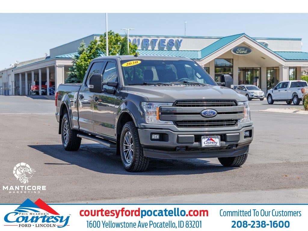 2020 Ford F-150 Lariat in Gray — front three-quarter view