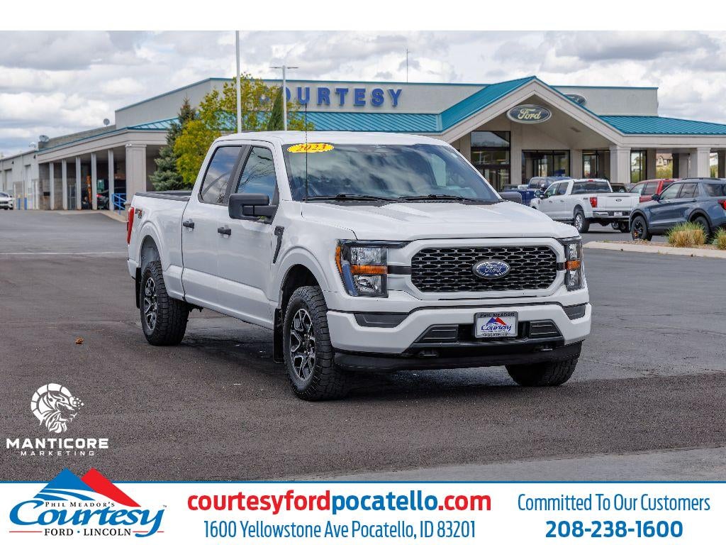 2023 Ford F-150 STX 3.5 Ecoboost in White — front three-quarter view