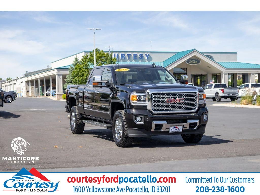 2016 GMC Sierra Denali in Black — front three-quarter view