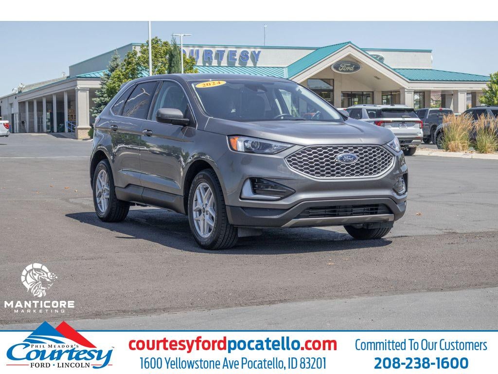 2024 Ford Edge SEL Leather in Gray — front three-quarter view