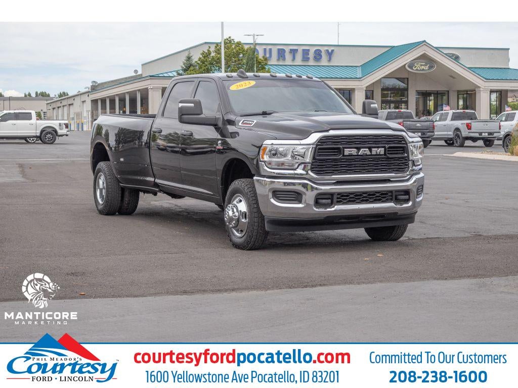 2023 RAM 3500 Tradesman in Black — front three-quarter view