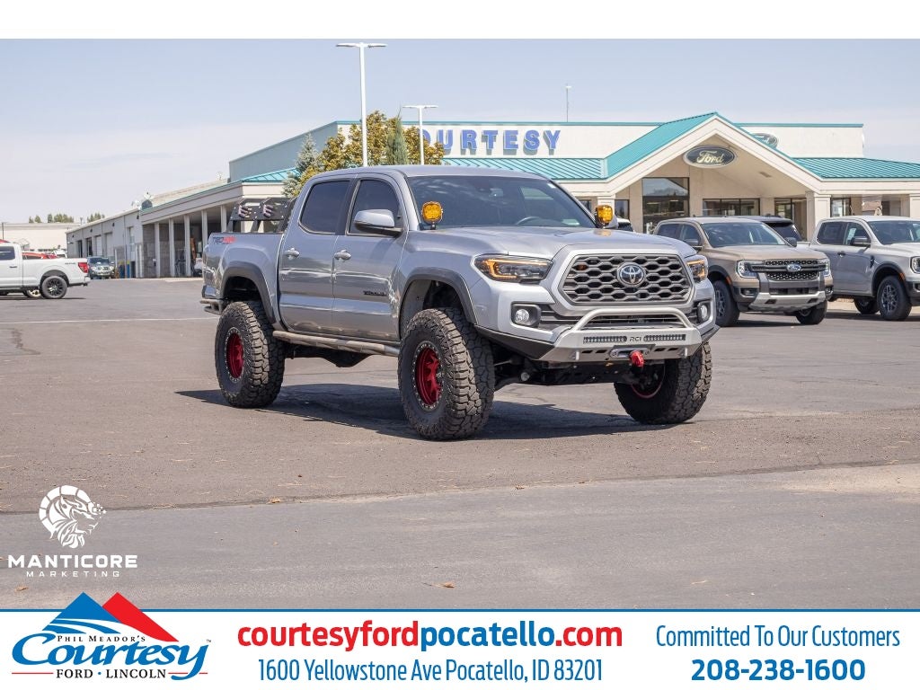 2021 Toyota Tacoma TRD Off-Road 4x4 in Silver — front three-quarter view