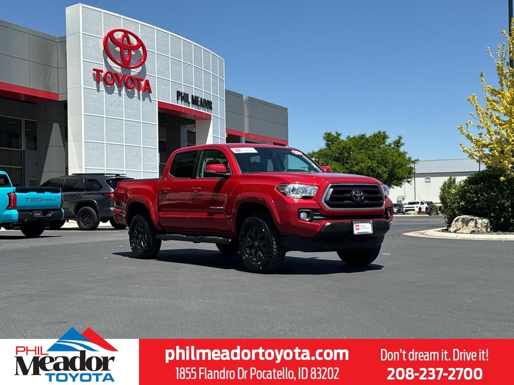 2022 Toyota Tacoma SR5 in Barcelona Red Metallic — front three-quarter view