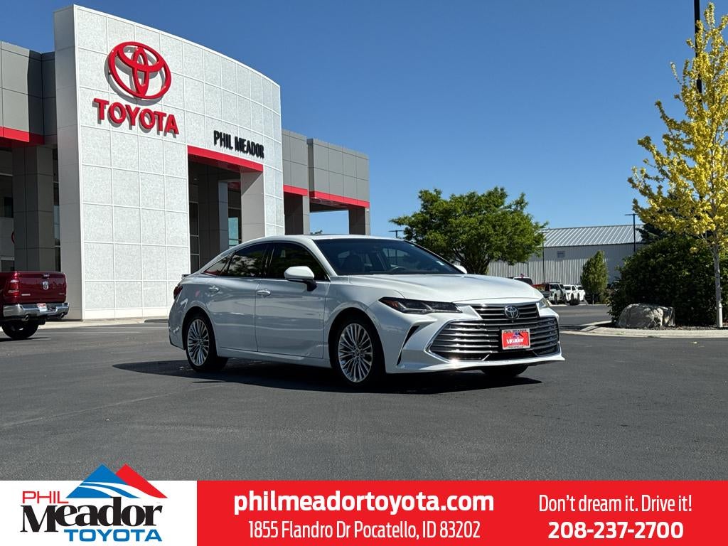 2019 Toyota Avalon Limited in Wind Chill Pearl — front three-quarter view