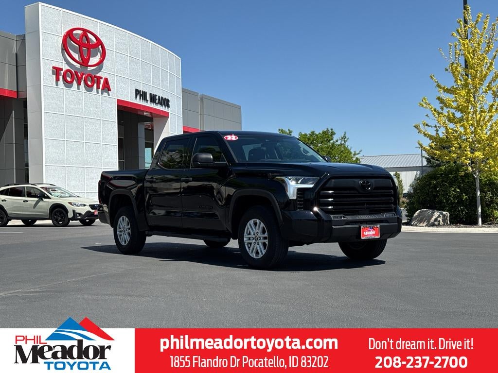 2022 Toyota Tundra SR5 in Midnight Black Metallic — front three-quarter view
