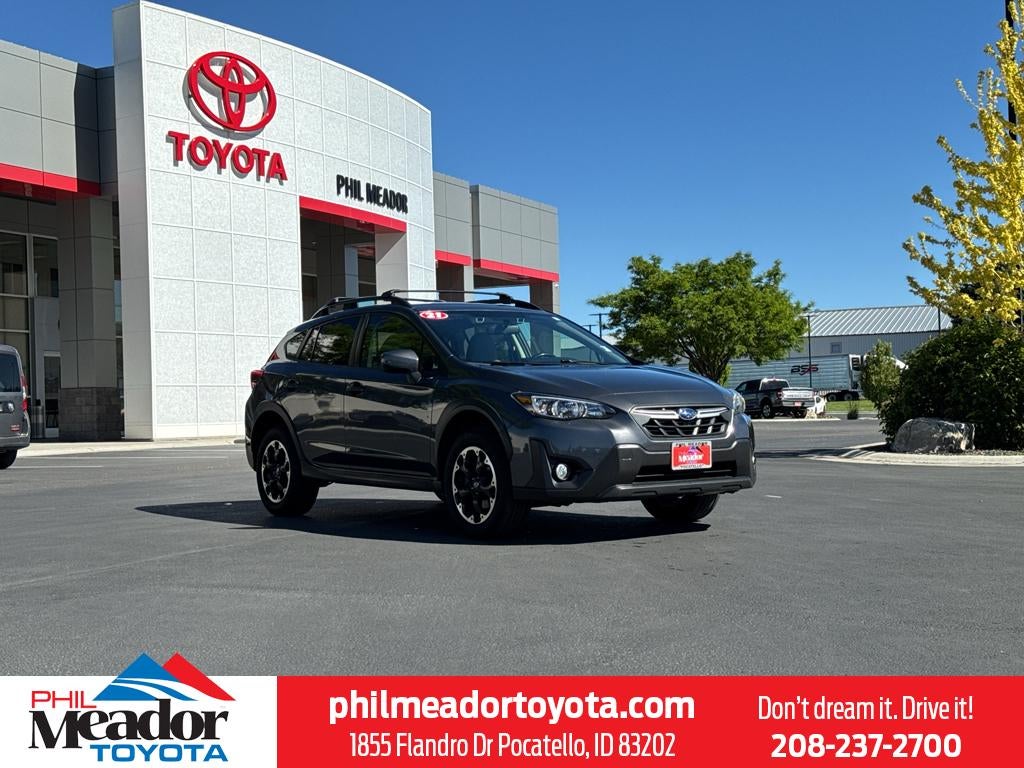 2021 Subaru Crosstrek Premium in Magnetite Gray Metallic — front three-quarter view
