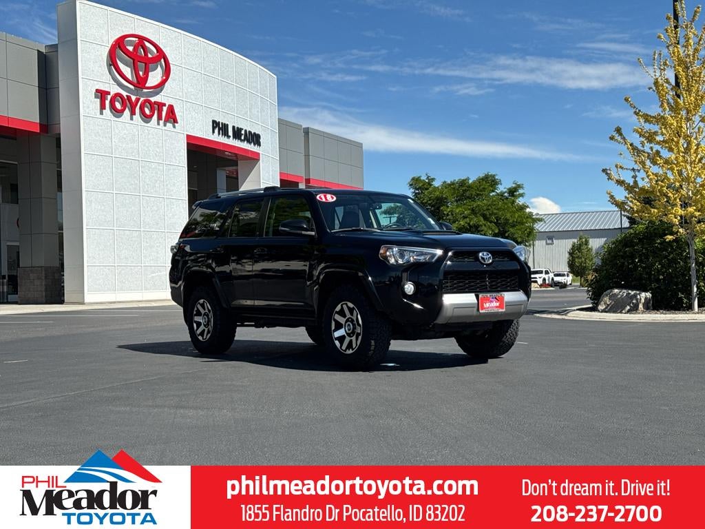 2018 Toyota 4Runner TRD Off Road Premium in Midnight Black Metallic — front three-quarter view